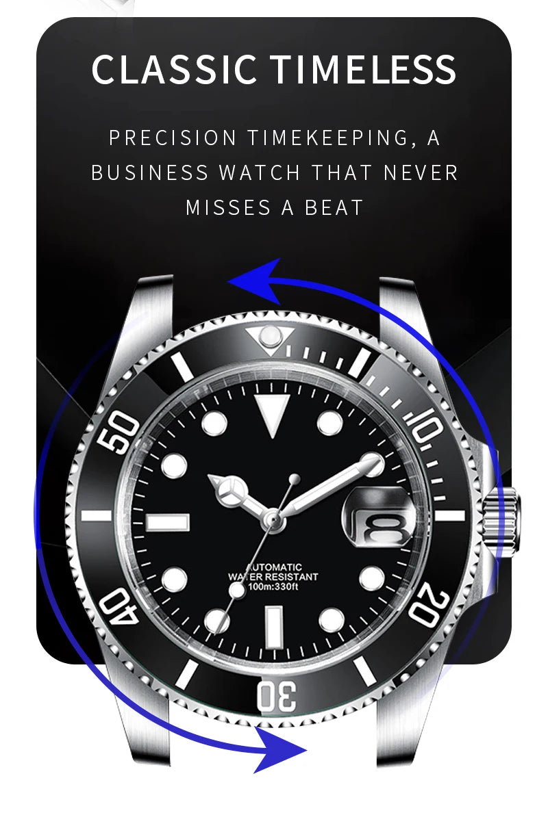 Corgeut Reloj Custom Logo Men's Mechanical Automatic Wristwatch NH35 Movement 40mm Dial 100M Waterproof Sapphire Glass DIY