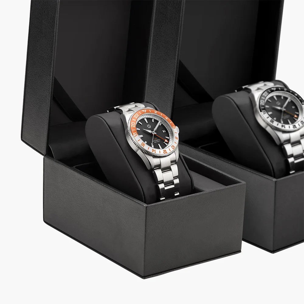 WISHDOIT New NH34 Men's Sports Automatic Mechanical GMT Sapphire Stainless Steel Waterproof 15 ATM With Rubber Strap