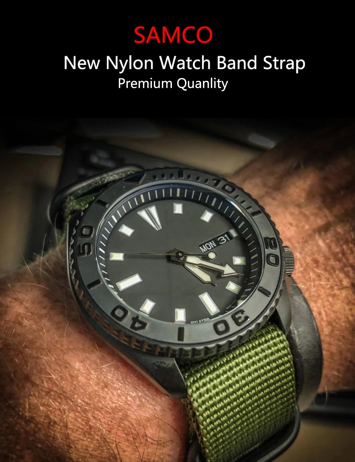 Nylon Watch Band 20mm 22mm Comfortable Watch Straps Loop Military Washable Blet for Men Watchbands