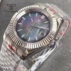 Tandorio 39mm Mechanical NH35 Mother of Pearl Dial Face Stainless Steel Automatic Watch Date Sapphire Men's Wristwatch Luminous