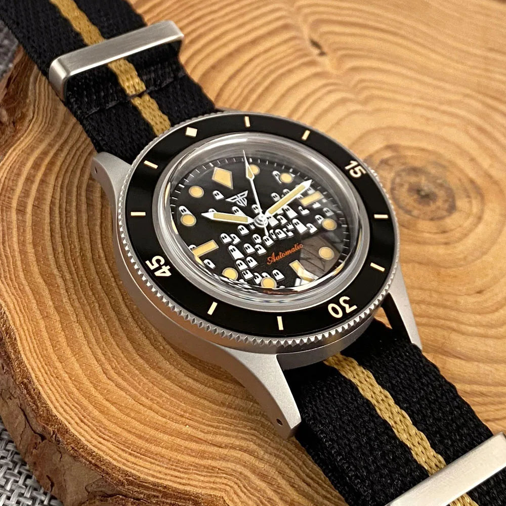 New Tandorio NH35A Automatic Watch for Men 50 Fathoms Ghost Dial Luminous 200m Waterproof Bubble Sapphire Sandblasted 40mm