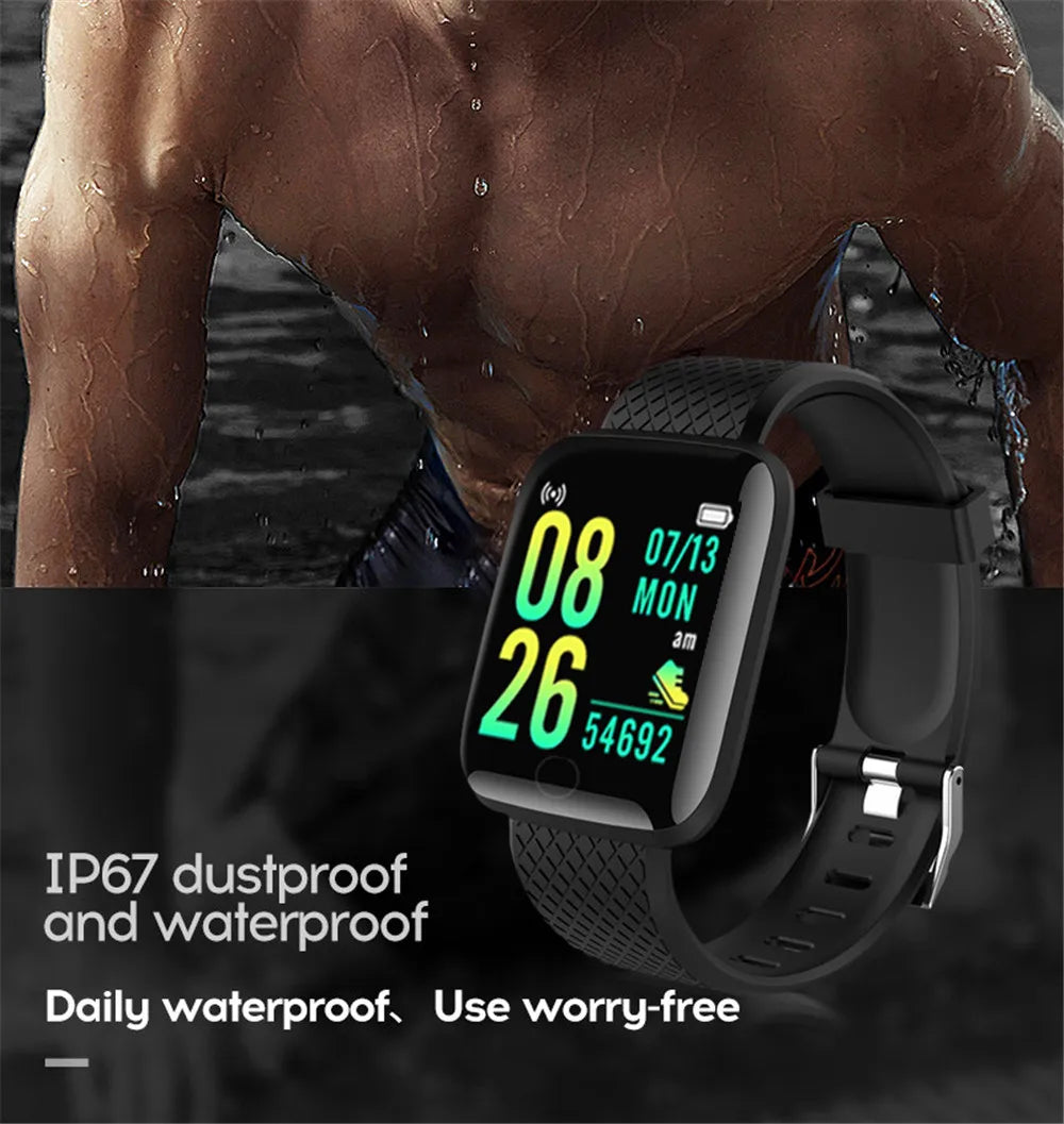 Smart Watch Sport Fitness Bracelet Control Music Message Display Pedometer Bluetooth Connect Smartwatch 116 Alarm Clock Weather