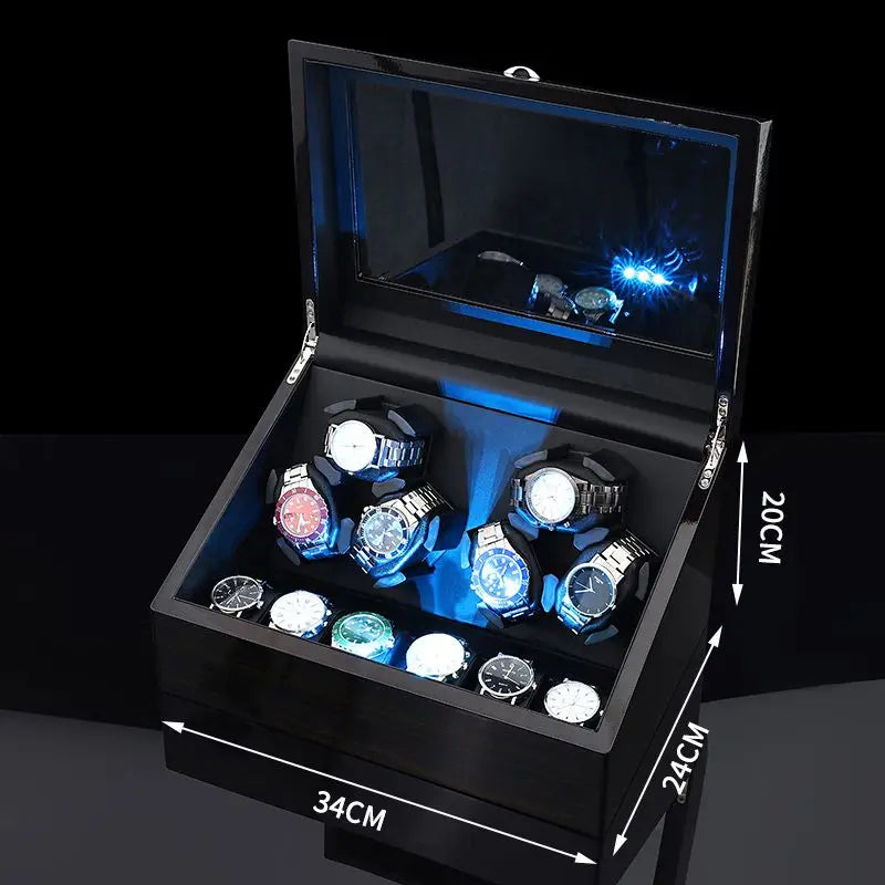 Luxury Watch Winder for Automatic Watches Box Mechanical with Zero Magnetism Silent 12 Watches Box Storage Rotating for Men
