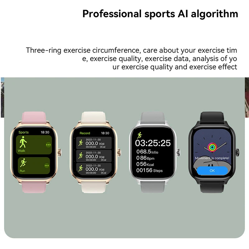 2025 New Smart Watch Men Women Gifts 2.01'' Full Touch Screen Sport Fitness Tracker Smartwatch Men BT Calls Digital smarthwhatch