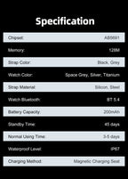 2025 new smart watch, 1.96-inch sports watch, IP67 waterproof, 110+ sports mode, fitness activity tracker, ultra-thin watch.