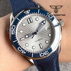 Tandorio 41mm Mechanical NH35 Business Stainless Steel Automatic Watch for Men Sapphire Fashion Wristwatch Date Ceramic Bezel