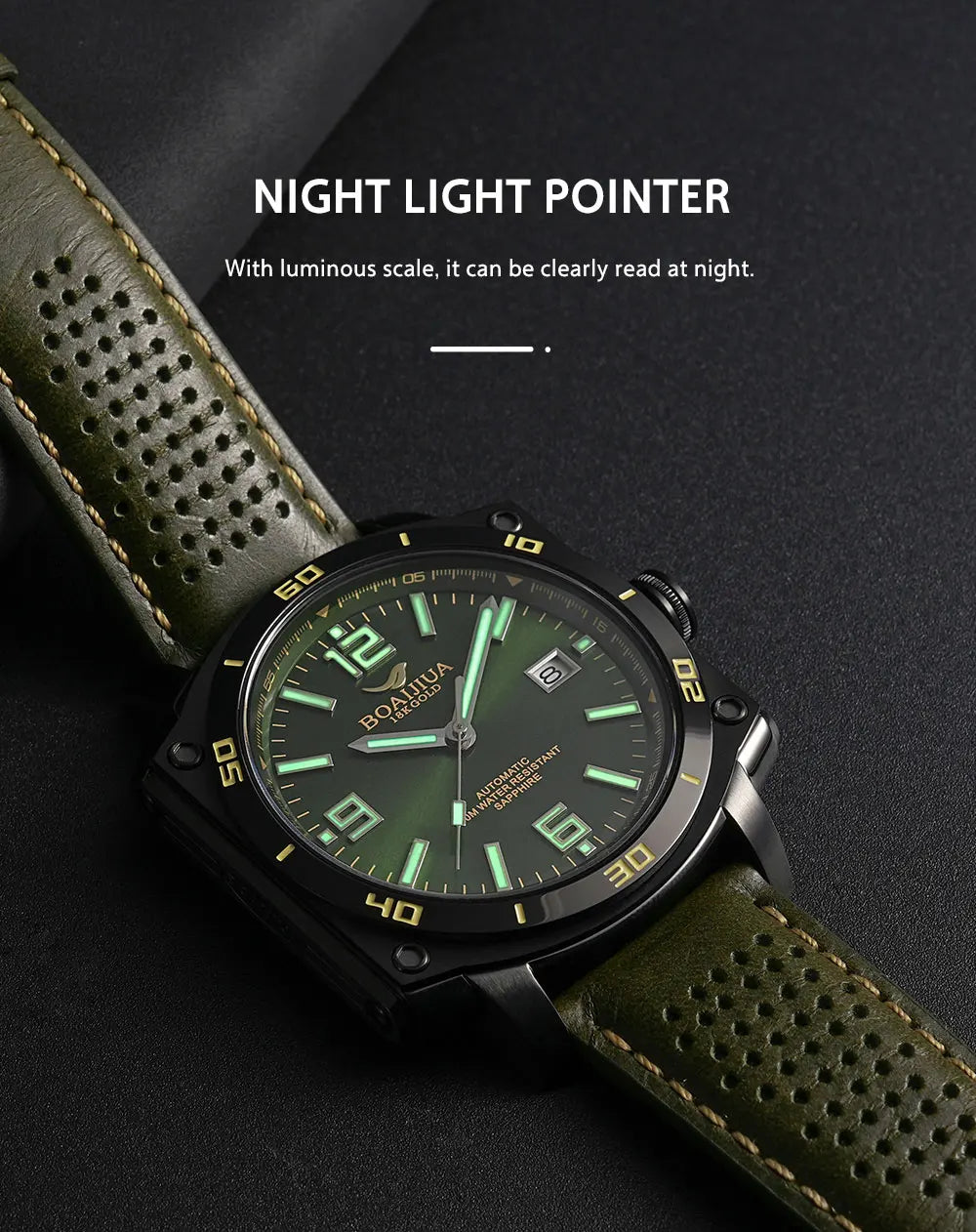 BOAIJIUA Fully Automatic Mechanical Men's Watch Original Design Mechanical Watches 50m Waterproof Luminous Wristwatch for Men