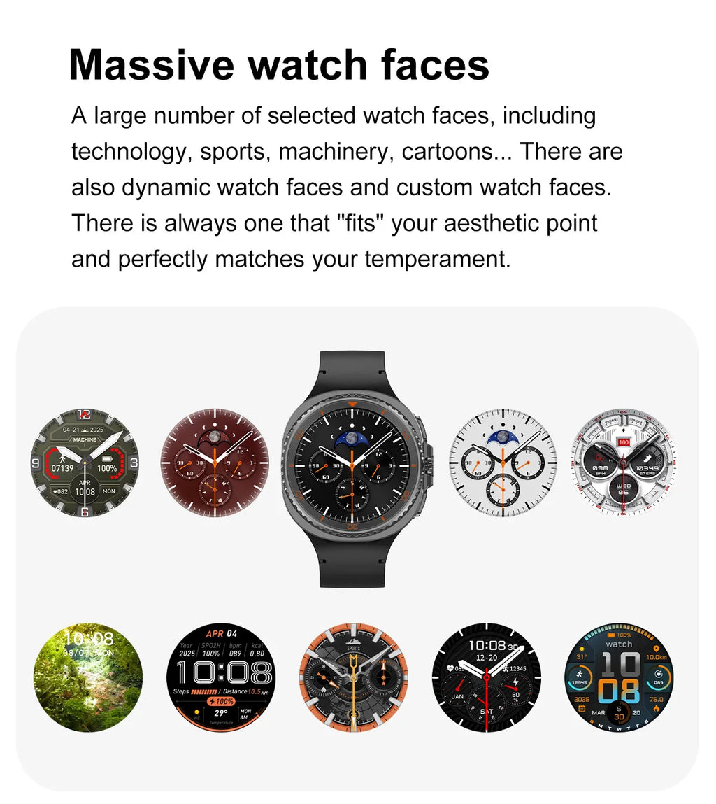 Smart Watch 8 Classic Men HD Display Screen  Bluetooth Call Sports Fitness Waterproof Watch SmartWatch 1.32-inch Android IOS New