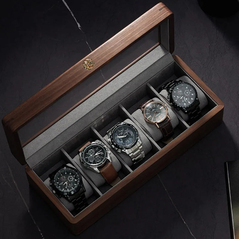 Solid Wood Watch Storage Box Luxury Men Mechanical Wrist Watches Organizer Display Boxes Bracelet Watches Packaging Accessories