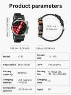 Smart Watch For Men, Smartwatch With Wireless Calling, LED Lighting, Outdoor Sports Watch With Compass For iPhone&Android Phone