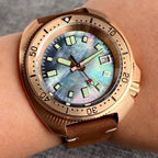 Mother of Pearl Material Black Green Luminous Dial CuSn8 Solid Bronze Turtle Sapphire Glass Diver NH35 Watch 200m Waterproof