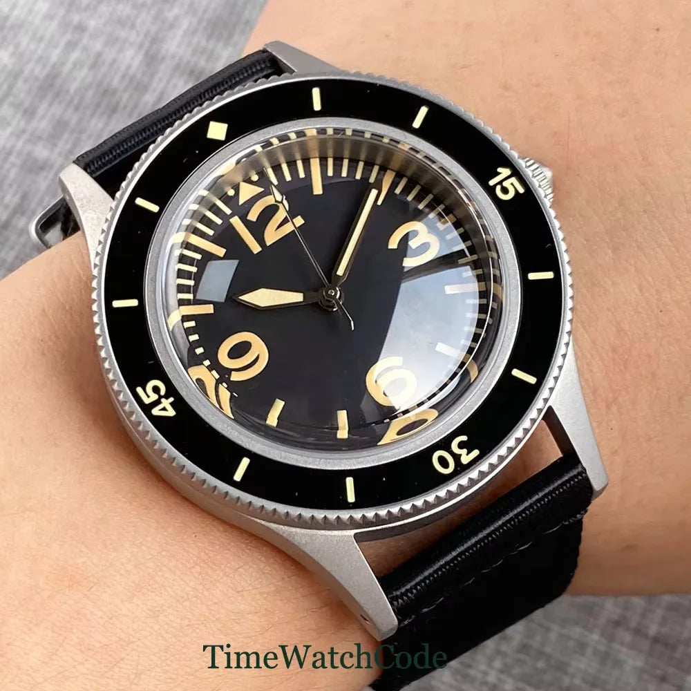 New 50 Fathoms NH35A Automatic Watch for Men Diving Swimming Sandblasting Luminous Bubble Sapphire Glass 200m Waterproof 40mm