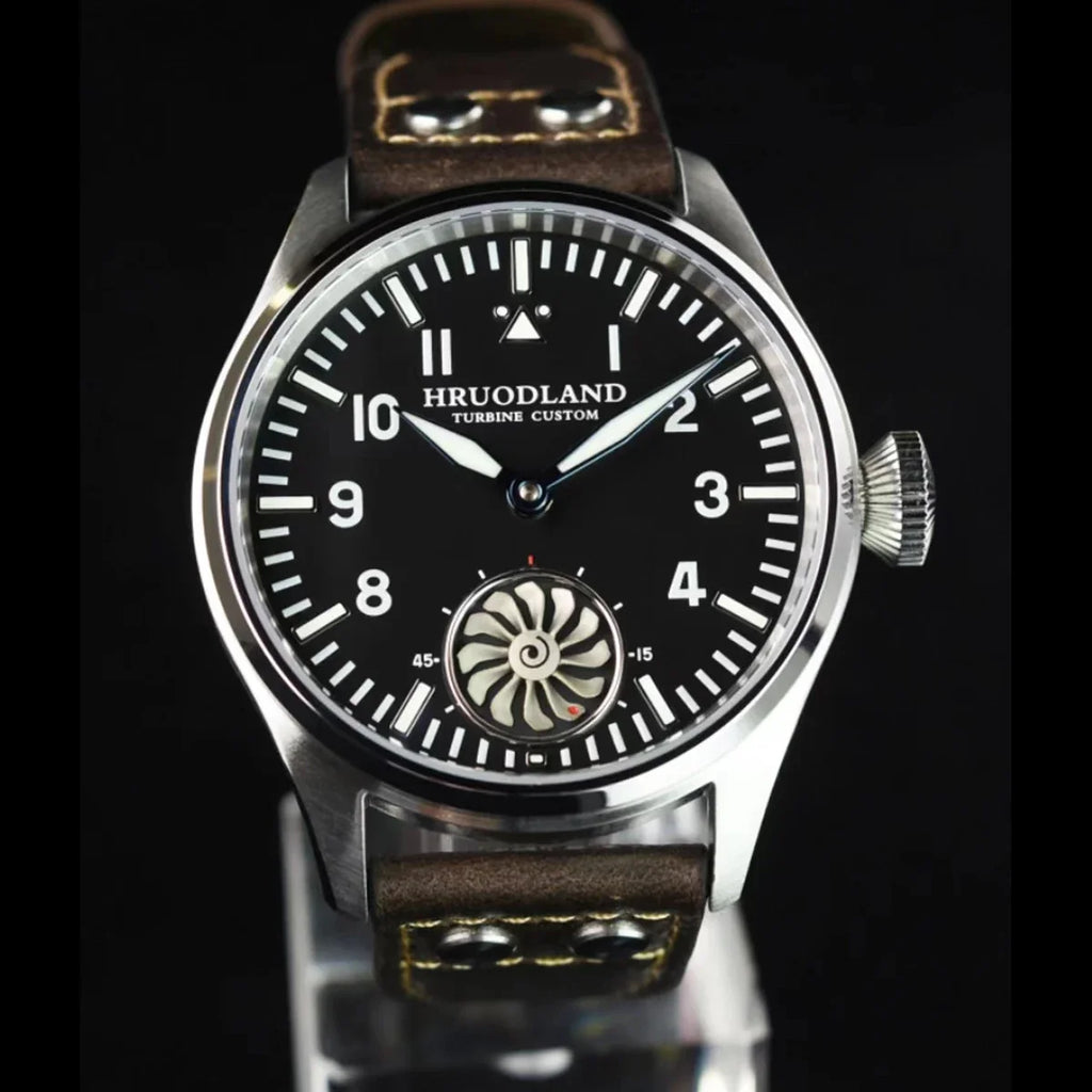 Hruodland 2025 New Men's Mechanical Watch Seagull ST3620 Retro Pilot 43MM Bgw-9 Luminous Sapphire Crystal Turbine Reloj Hombre