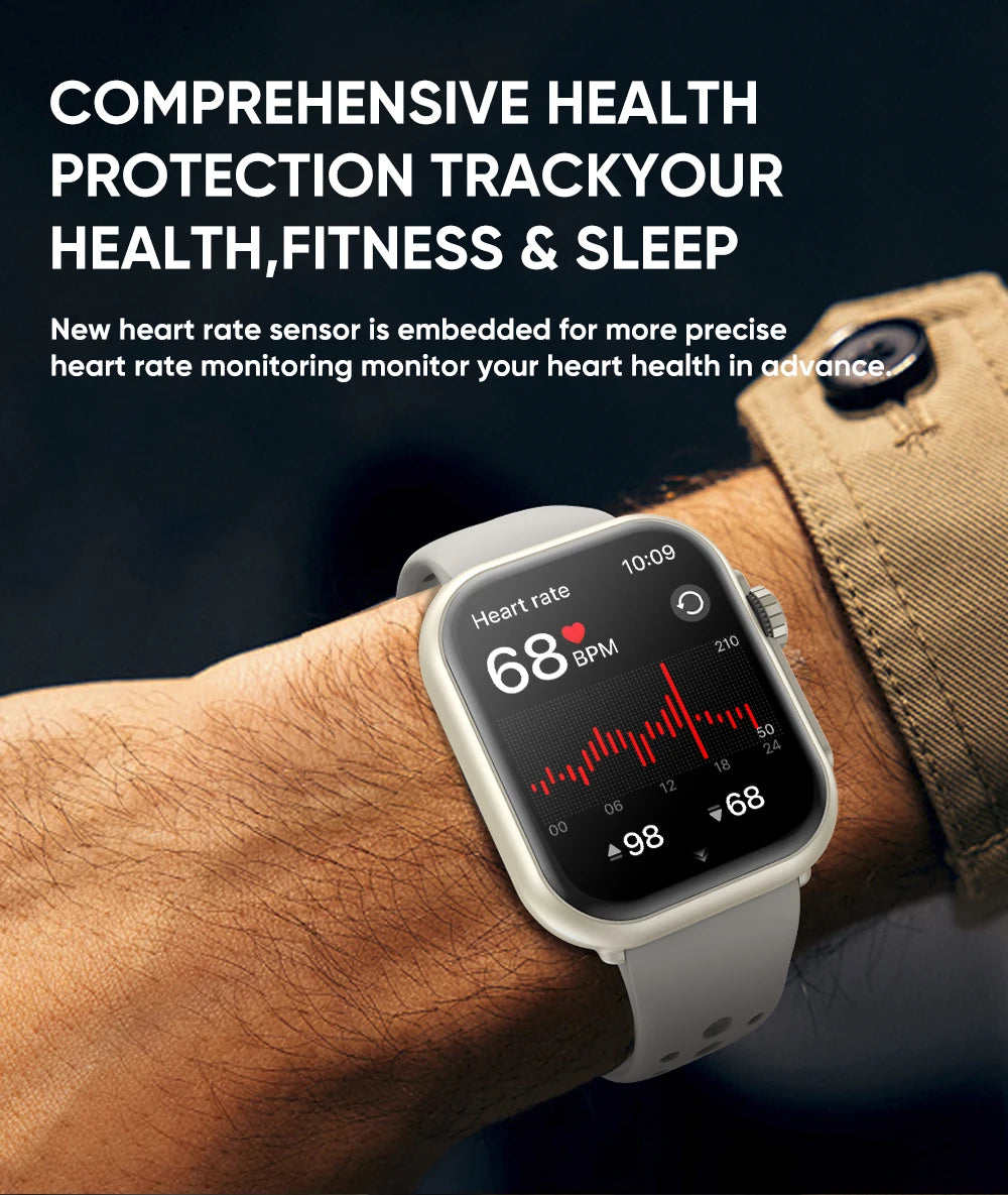 Smart Watch for Men And Women with 1.85" HD Screen 110+ Sport Modes IP68 Waterproof 100-Day Standby Heart Rate & Sleep Monitor