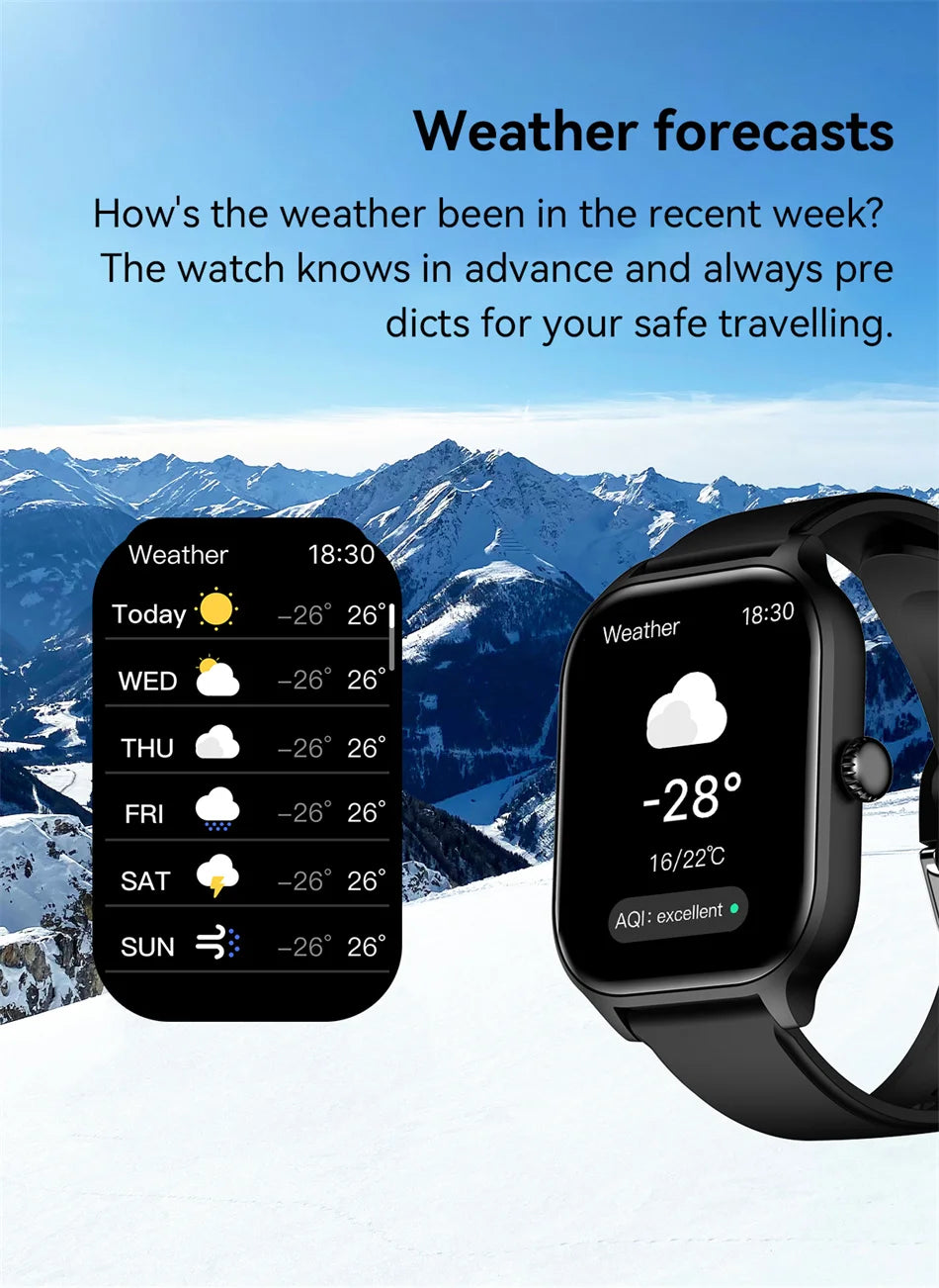 2025 New Smart Watch Men Women Gifts 2.01'' Full Touch Screen Sport Fitness Tracker Smartwatch Men BT Calls Digital smarthwhatch