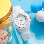 Kids Analog Watch for Boys Girls Soft Silicone Band Colorful Number Cute Watches for Children  Resistant Quartz Wristwatch
