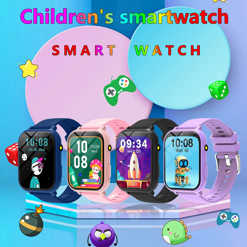 Kids Games Smart Watch 18 Games 1.83-inch Display Screen Camera Waterproof Flashlight For Holiday Gift Boy Girl Children Watch