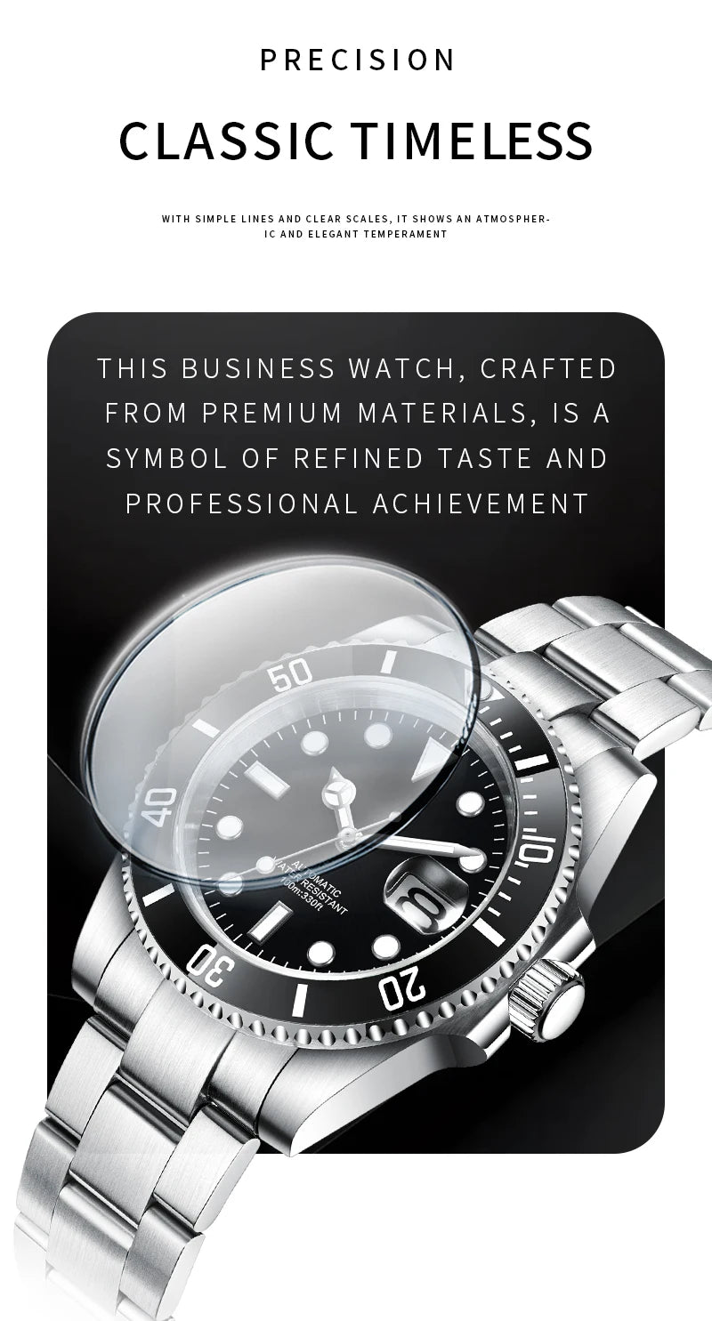 Corgeut Reloj Custom Logo Men's Mechanical Automatic Wristwatch NH35 Movement 40mm Dial 100M Waterproof Sapphire Glass DIY