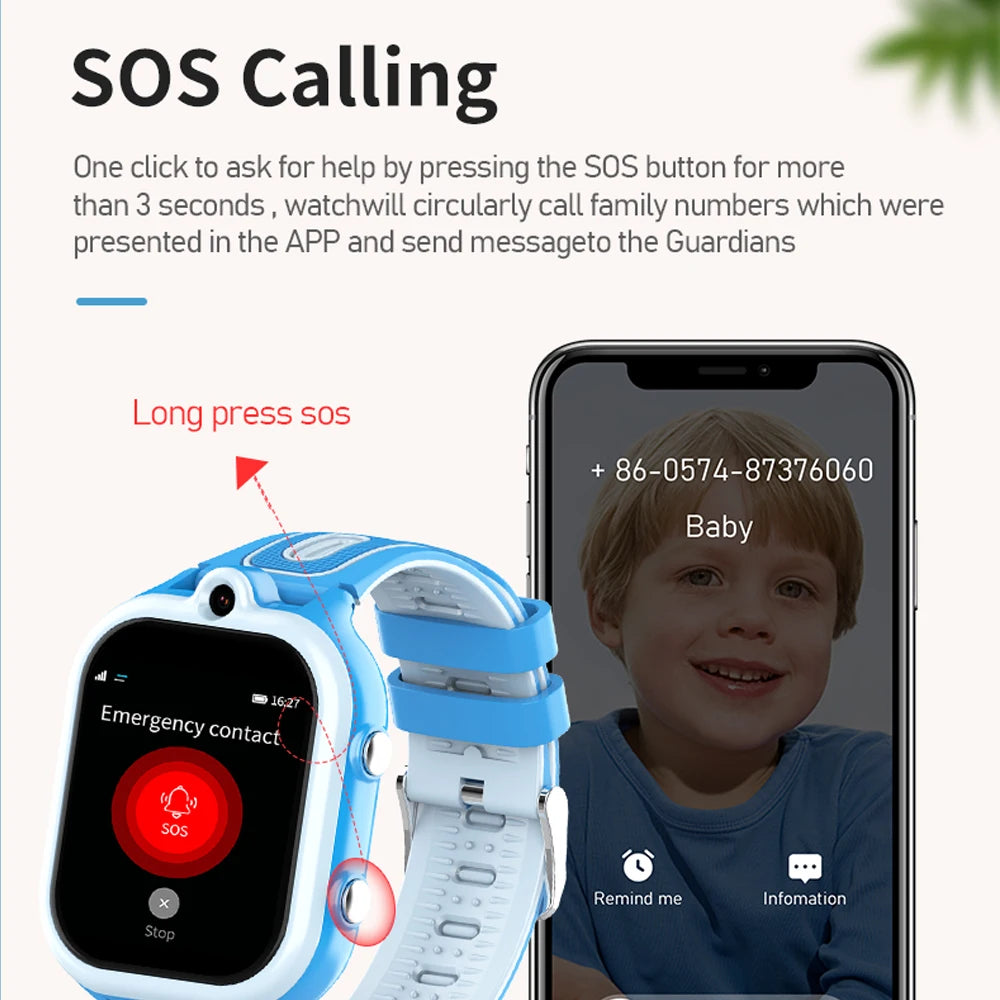 VALDUS 2025 New DF91 Children Smartwatch 8GB Memory WIFI GPS Positioning SOS SIM Card 30W Camera App Store Video Call Kids Watch