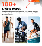 Smart Watch for Men And Women with 1.85" HD Screen 110+ Sport Modes IP68 Waterproof 100-Day Standby Heart Rate & Sleep Monitor