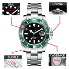 Corgeut Reloj Custom Logo Men's Mechanical Automatic Wristwatch NH35 Movement 40mm Dial 100M Waterproof Sapphire Glass DIY