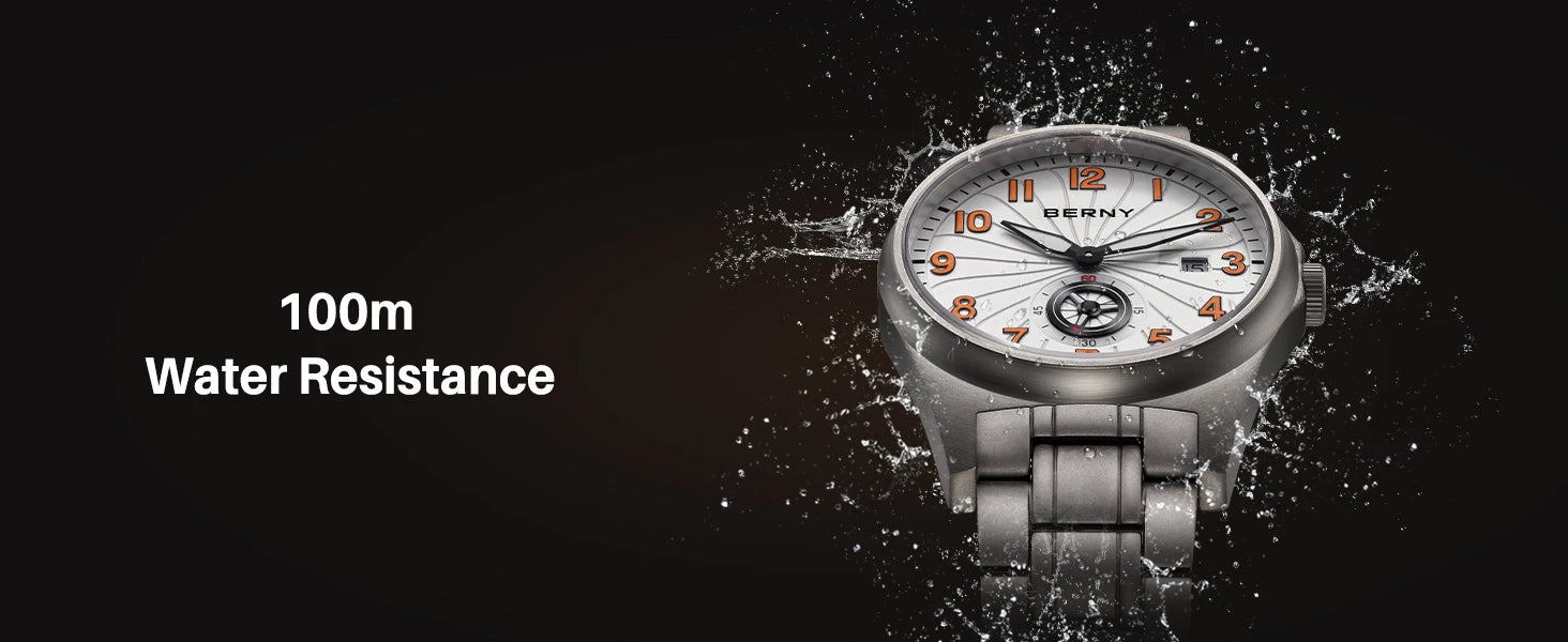 BERNY Full Titanium Automatic Men Watch Super Luminous Mechanical Wristwatch with 10ATM Waterproof Sapphire ST1731 Men Watches