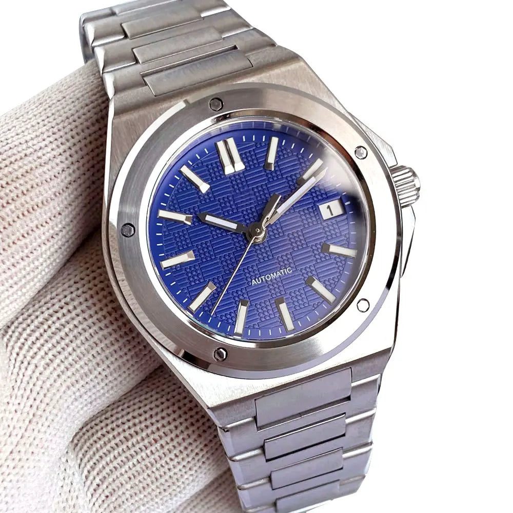 Tandorio New Black Luxury Business Engineer Style Men's Mechanical Watch Sapphire Glass 100m Waterproof NH35A Automatic Watches