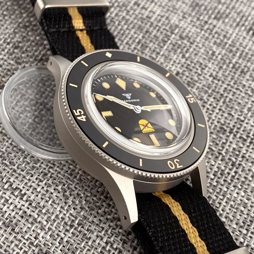 New Tandorio NH35A Automatic Watch for Men 50 Fathoms Ghost Dial Luminous 200m Waterproof Bubble Sapphire Sandblasted 40mm