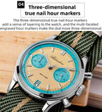 ADDIESDIVE Men's Quartz Chronograph Watch Luminous Bubble Glass 100m Waterproof Nylon Strap Watches For Man AD2095 Fashion Watch