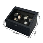 Leather Watch Winder Black 6-position Mechanical Watches Automatic Movement Winding Device Men Wrist Watch Storage Display Boxes