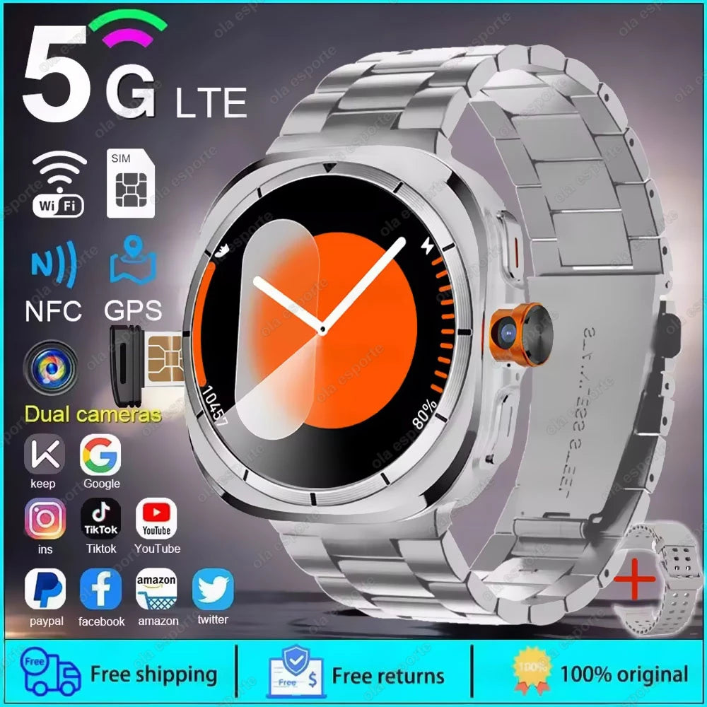 2025 New Smart Watch 4G/5G SIM Full Netcom WiFi NFC GPS  32GB Watches For Man 32GB Storage HD Camera Smartwatch For IOS/Android
