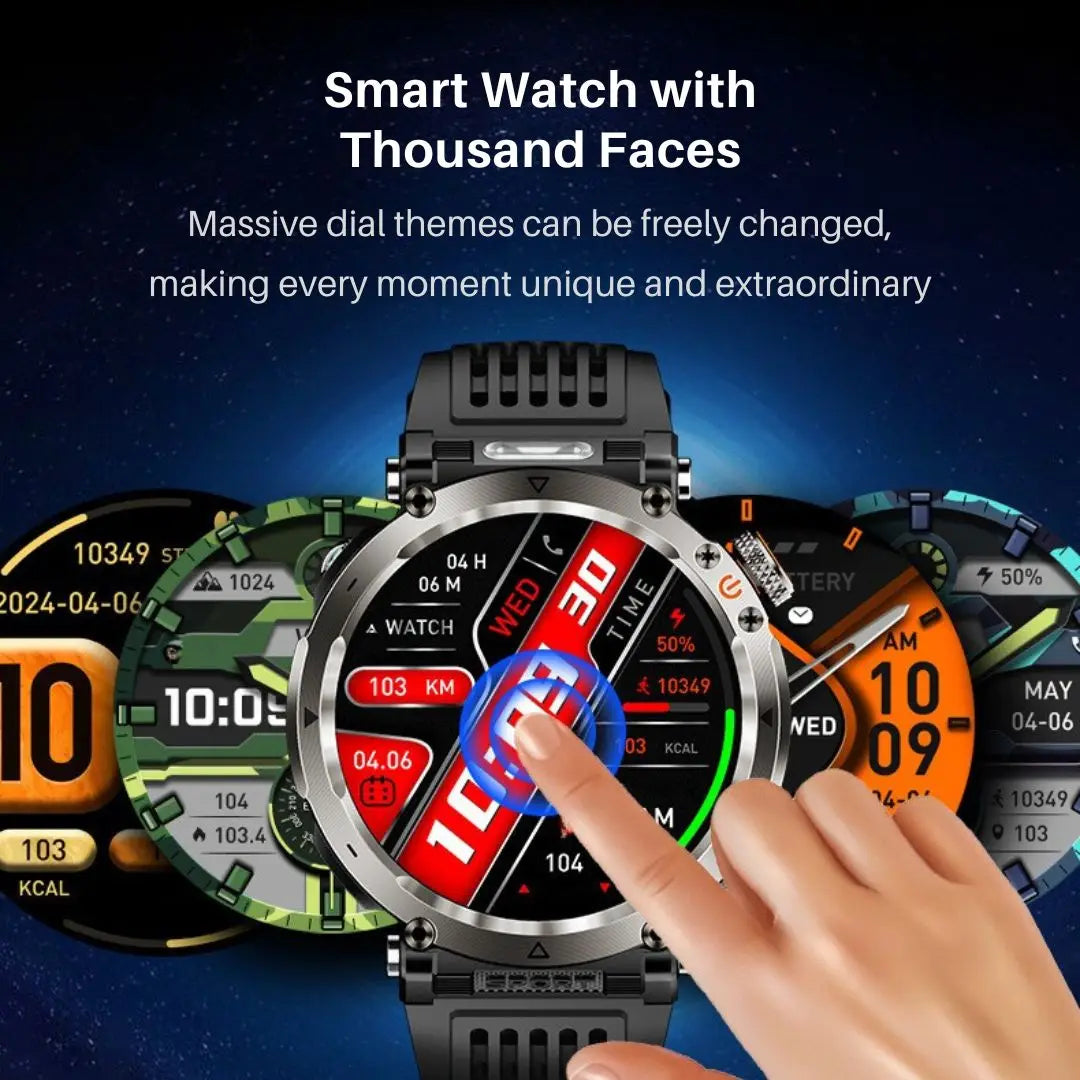 Smart Watch For Men, Smartwatch With Wireless Calling, LED Lighting, Outdoor Sports Watch With Compass For iPhone&Android Phone