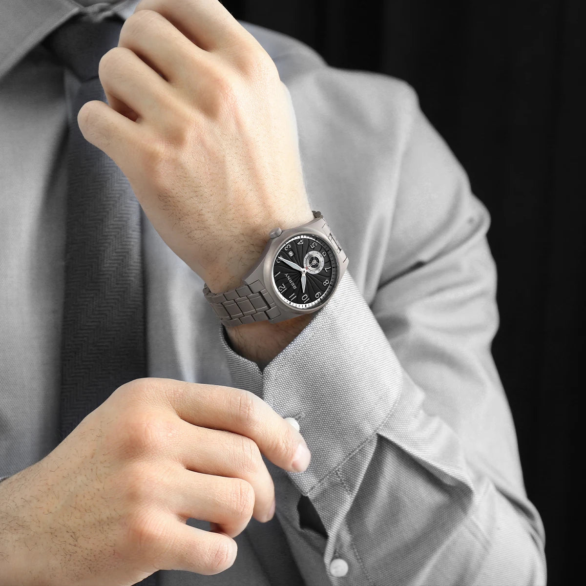 BERNY Full Titanium Automatic Men Watch Super Luminous Mechanical Wristwatch with 10ATM Waterproof Sapphire ST1731 Men Watches