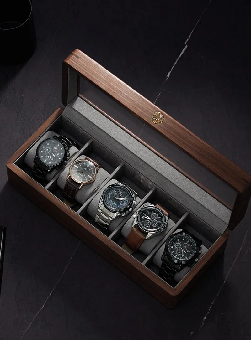 Solid Wood Watch Storage Box Luxury Men Mechanical Wrist Watches Organizer Display Boxes Bracelet Watches Packaging Accessories