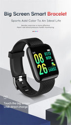 Smart Watch Sport Fitness Bracelet Control Music Message Display Pedometer Bluetooth Connect Smartwatch 116 Alarm Clock Weather