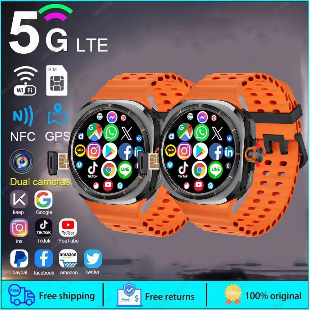 2025 New Smart Watch 4G/5G SIM Full Netcom WiFi NFC GPS  32GB Watches For Man 32GB Storage HD Camera Smartwatch For IOS/Android