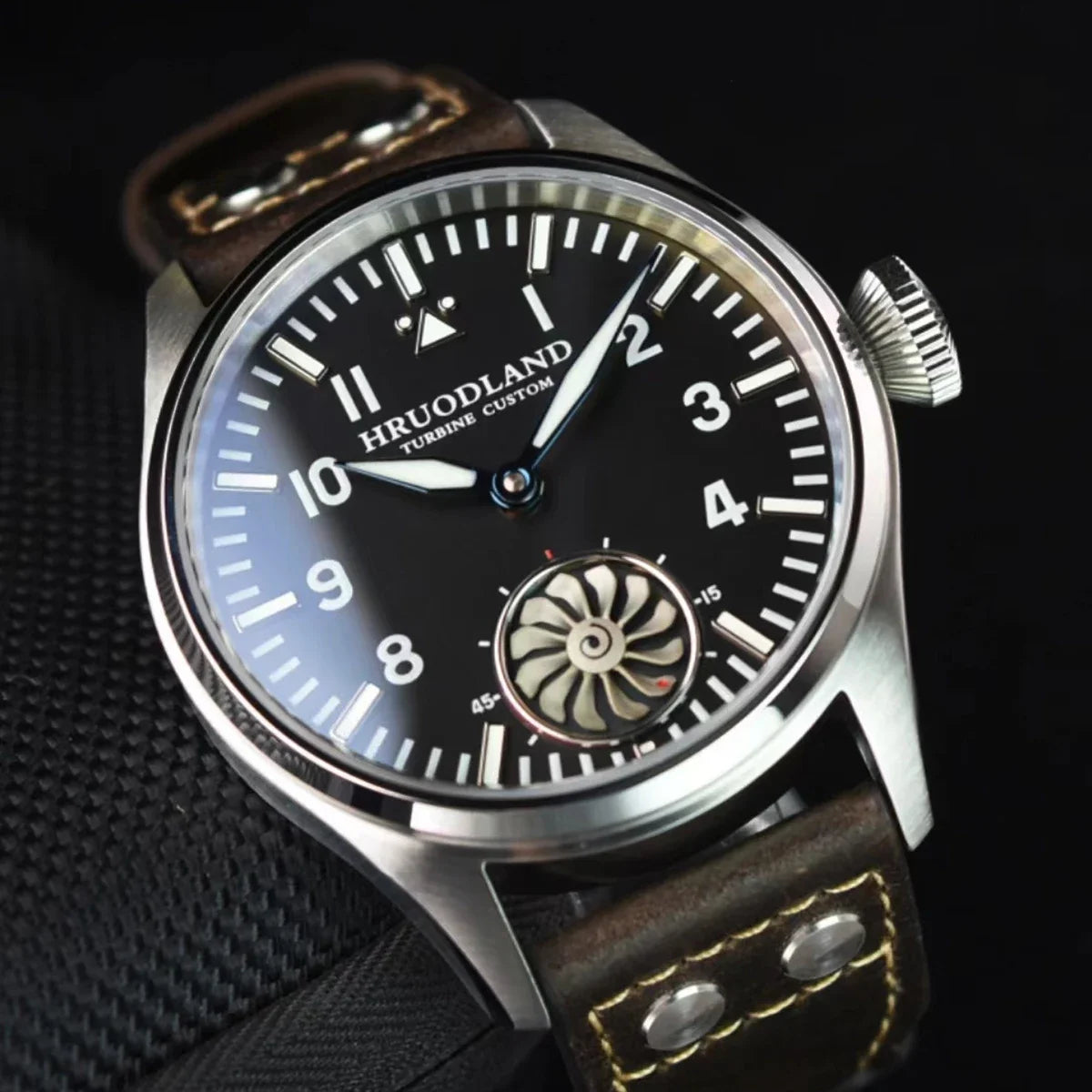 Hruodland 2025 New Men's Mechanical Watch Seagull ST3620 Retro Pilot 43MM Bgw-9 Luminous Sapphire Crystal Turbine Reloj Hombre