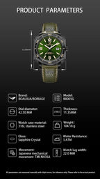 BOAIJIUA Fully Automatic Mechanical Men's Watch Original Design Mechanical Watches 50m Waterproof Luminous Wristwatch for Men