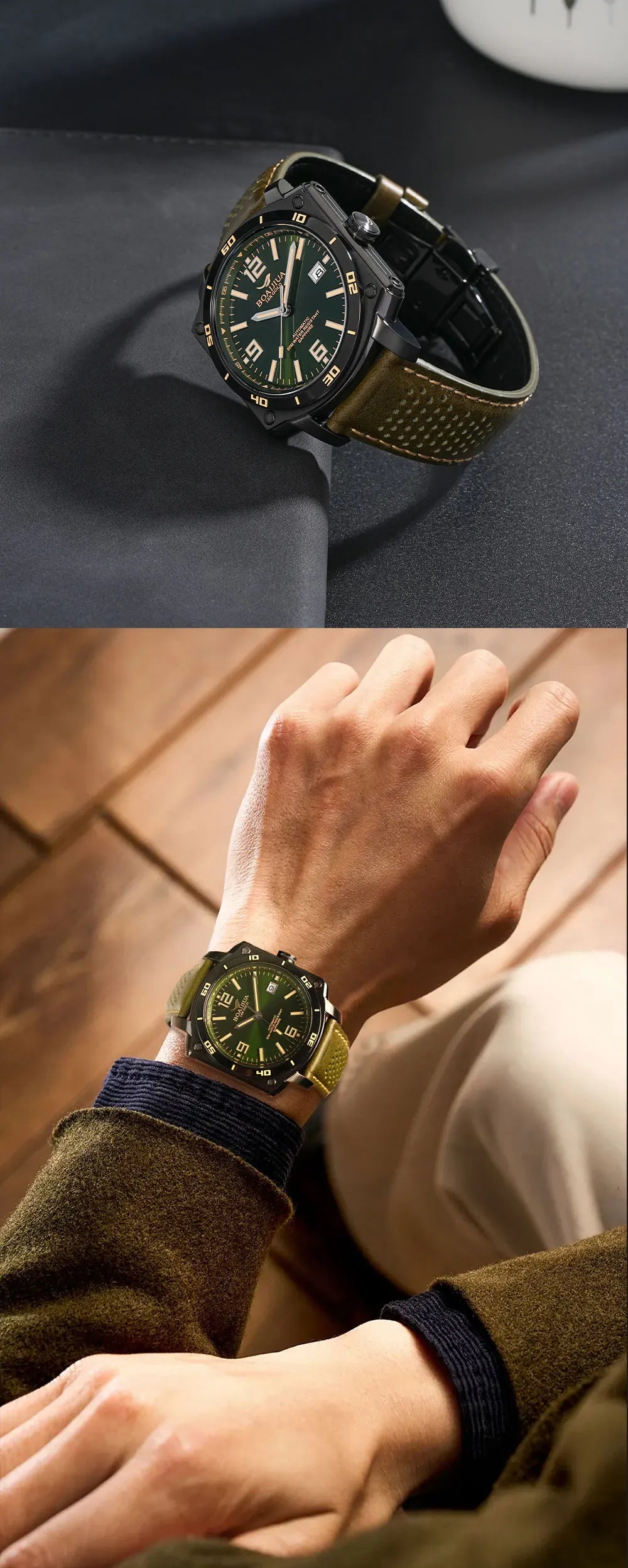 BOAIJIUA Fully Automatic Mechanical Men's Watch Original Design Mechanical Watches 50m Waterproof Luminous Wristwatch for Men