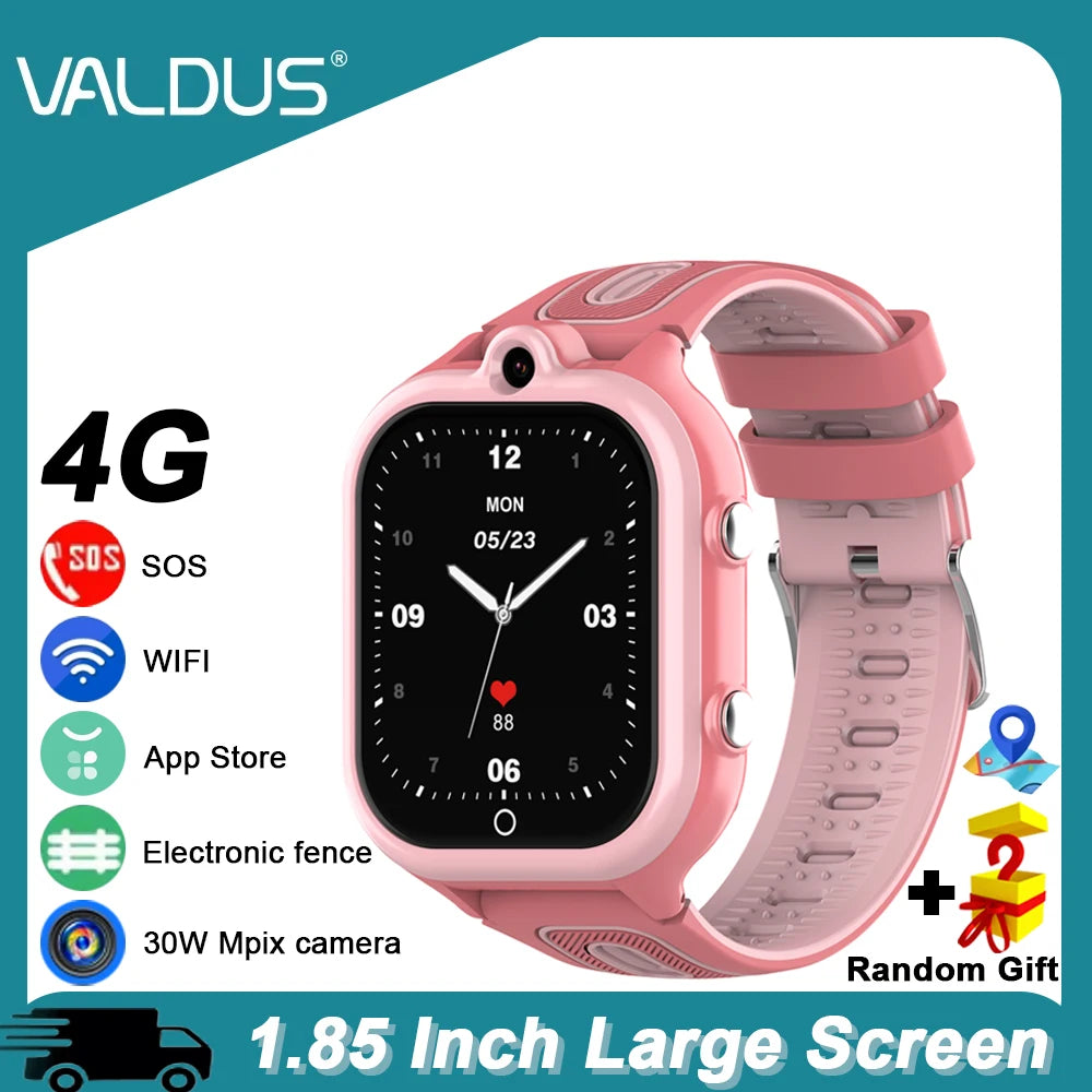 VALDUS 2025 New DF91 Children Smartwatch 8GB Memory WIFI GPS Positioning SOS SIM Card 30W Camera App Store Video Call Kids Watch