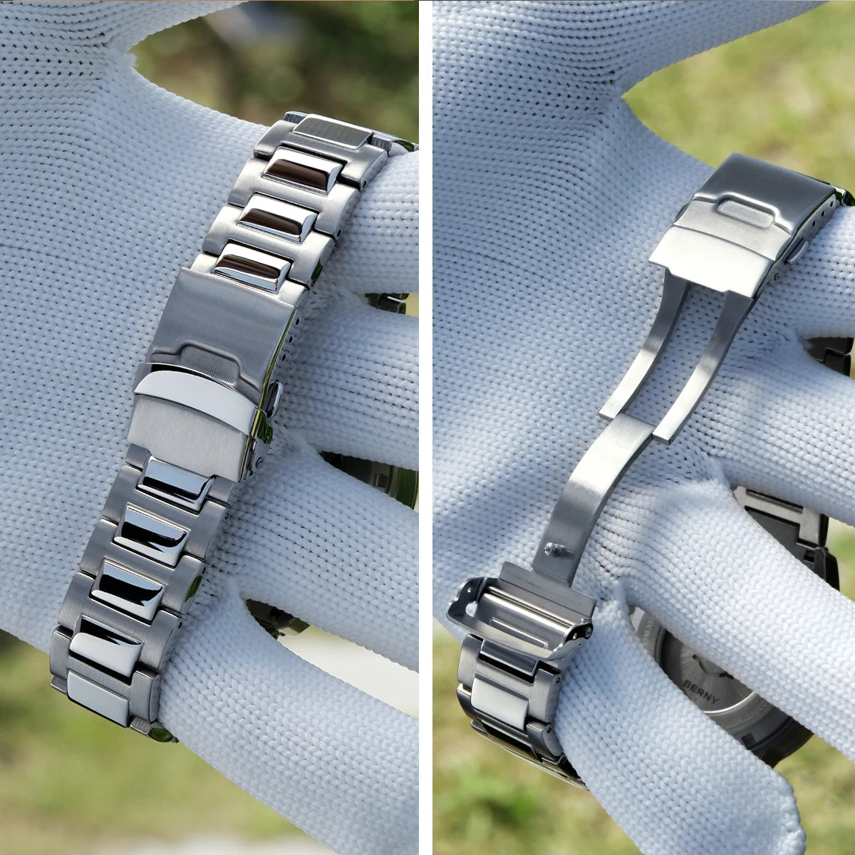 BERNY Automatic Diving Watches for Men 20AMT Super Luminous Mechanical Men's Diver Watch Sapphire Full Stainless Steel Dive