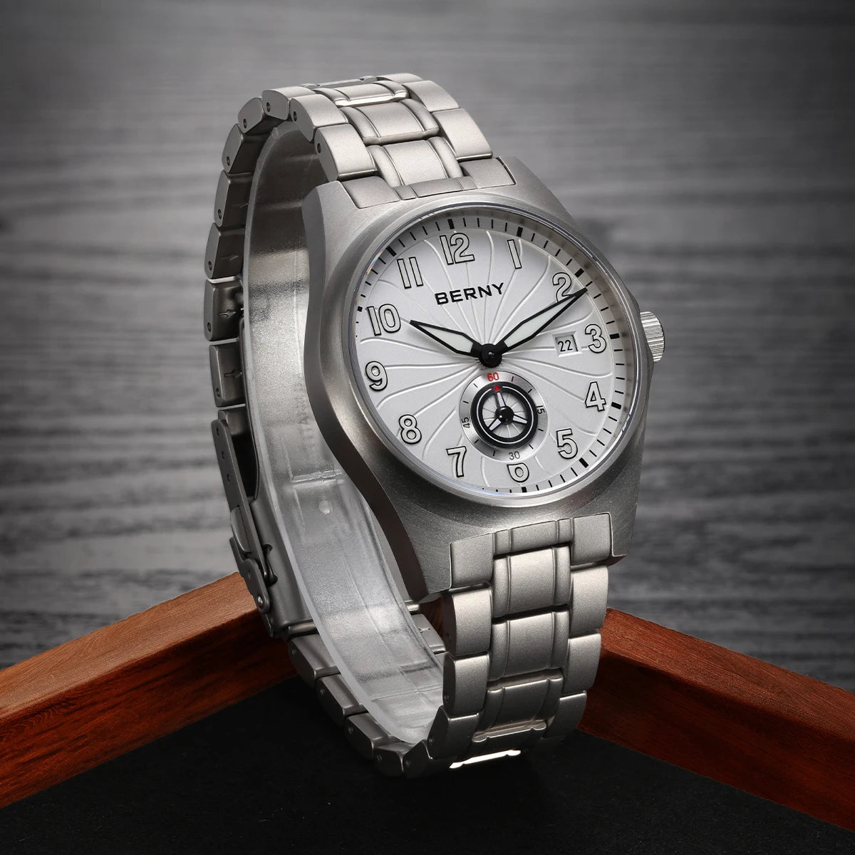 BERNY Full Titanium Automatic Men Watch Super Luminous Mechanical Wristwatch with 10ATM Waterproof Sapphire ST1731 Men Watches
