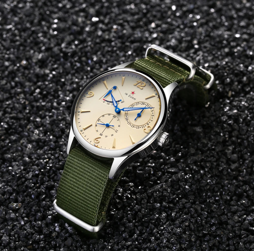 New 1963 40mm Mens Pilot Automatic Mechanical Watch Seagull ST17 Sapphire Crystal Waterproof Retro Style