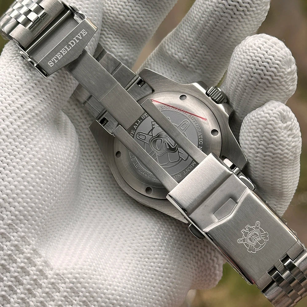 STEELDIVE SD1954 Black Dial 41MM Stainless Steel NH35 Automatic Movement What Ghost Mens 300M Dive Watch Reloj Sapphire Glass