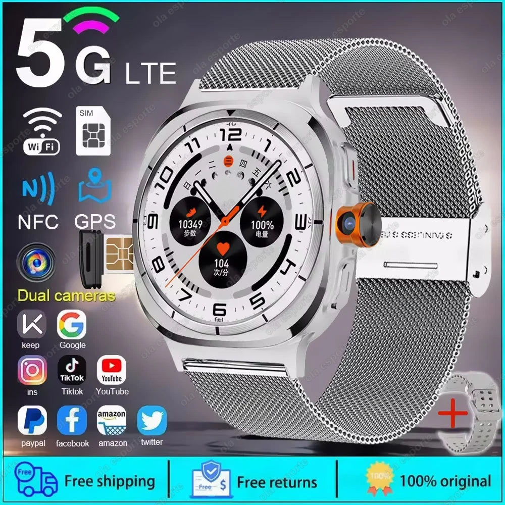 2025 New Smart Watch 4G/5G SIM Full Netcom WiFi NFC GPS  32GB Watches For Man 32GB Storage HD Camera Smartwatch For IOS/Android