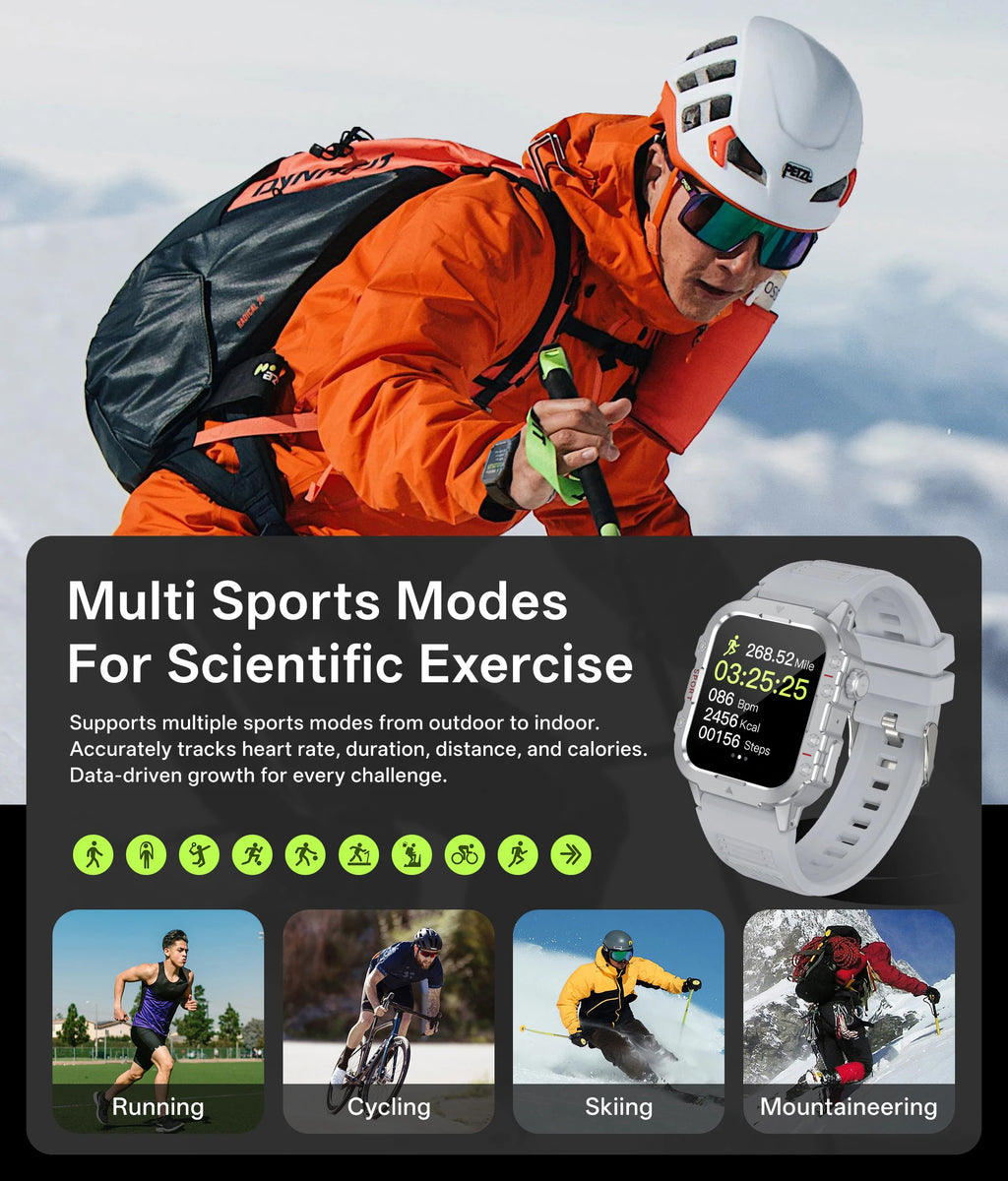 2025 New Smart Watch Android Phone 1.44 Inch Color Screen Bluetooth Call Blood Oxygen/Pressure Monitoring Smart Watch Women Men