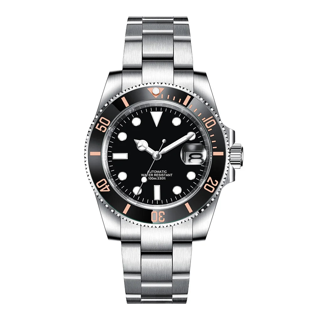 Corgeut Reloj Custom Logo Men's Mechanical Automatic Wristwatch NH35 Movement 40mm Dial 100M Waterproof Sapphire Glass DIY