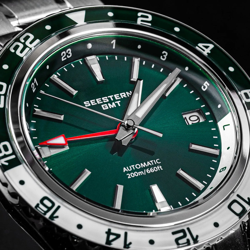 SEESTERN Men of Watch Office GMT Automatic NH34 Movement Sapphire Glass Bezel 20bar Waterproof Diver Mechanical Wristwatch S456