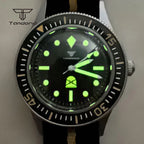 Tandorio Fashion Ghost Dial Luminous 50-Fathoms Style Dive Automatic NH35 Men's Watch Domed Sapphire 20ATM 40mm Sandblasted Case