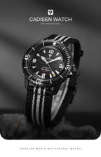CADISEN Deep Explorer 2025 New Automatic Mechanical Watch Man Canvas Strap Wristwatch MIYOTA  Luxury Luminous Waterproof Watches